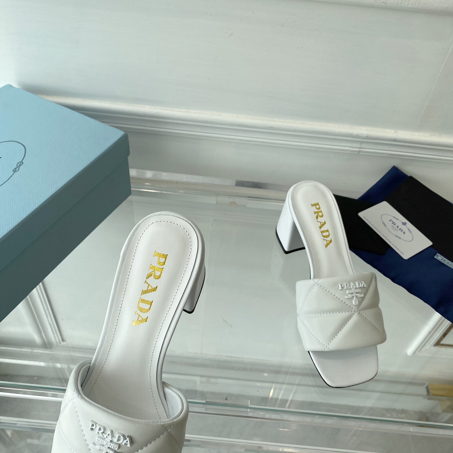 Prada Quilted Nappa Leather Sandals - PerfectKickZ