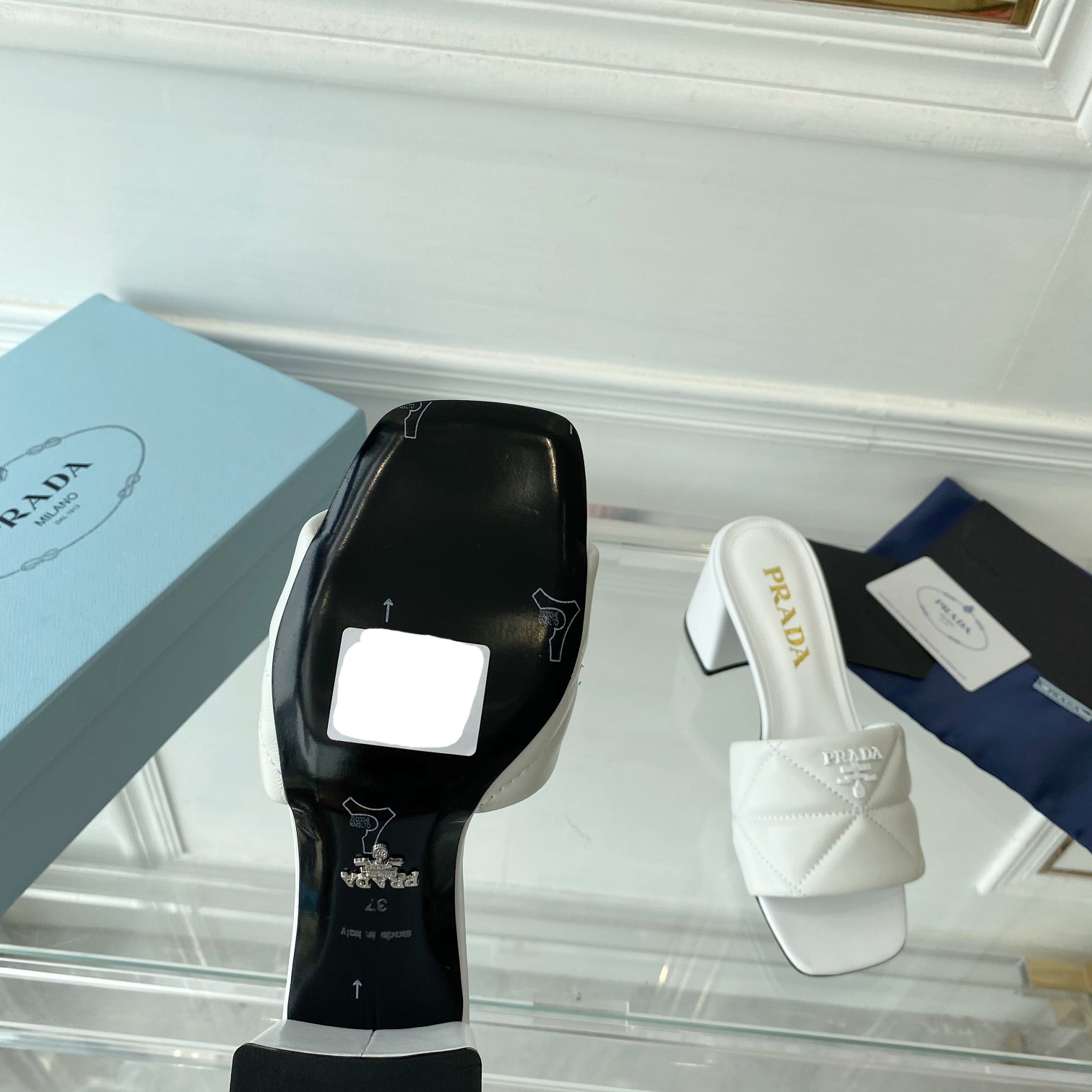 Prada Quilted Nappa Leather Sandals - PerfectKickZ