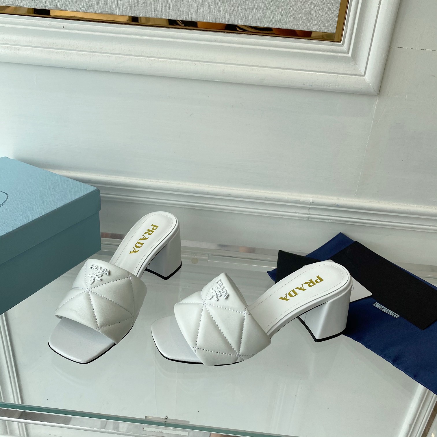 Prada Quilted Nappa Leather Sandals - PerfectKickZ