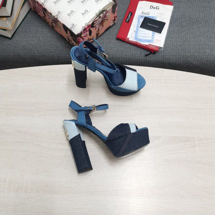 Dolce & Gabbana Runway Patchwork Denim Platform Sandals - PerfectKickZ