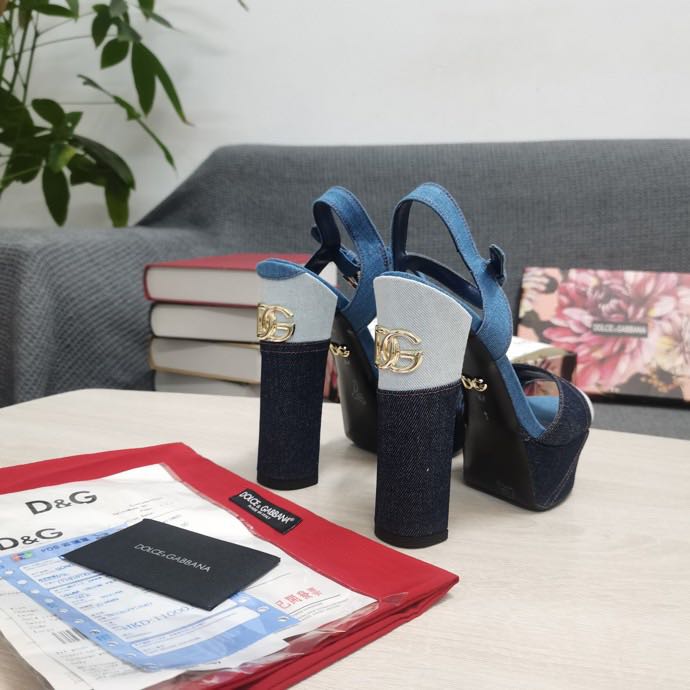 Dolce & Gabbana Runway Patchwork Denim Platform Sandals - PerfectKickZ