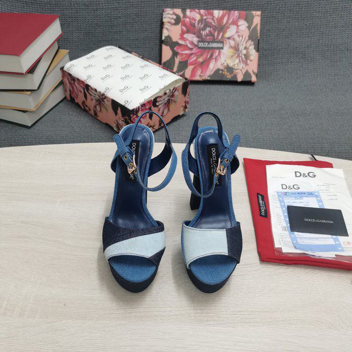 Dolce & Gabbana Runway Patchwork Denim Platform Sandals - PerfectKickZ
