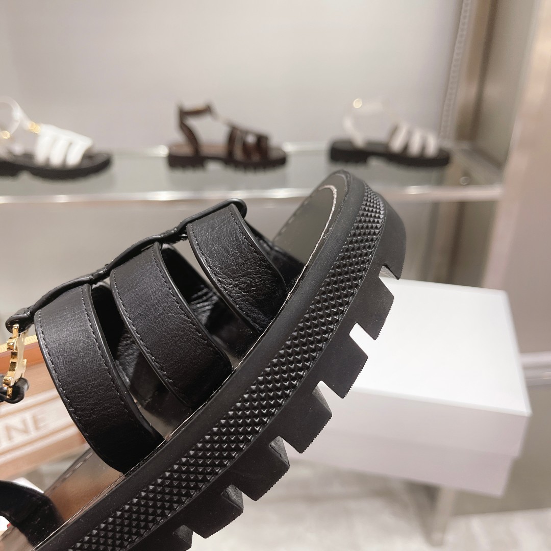Celine Clea Triomphe Gladiator Chunky Sandal In Black - PerfectKickZ