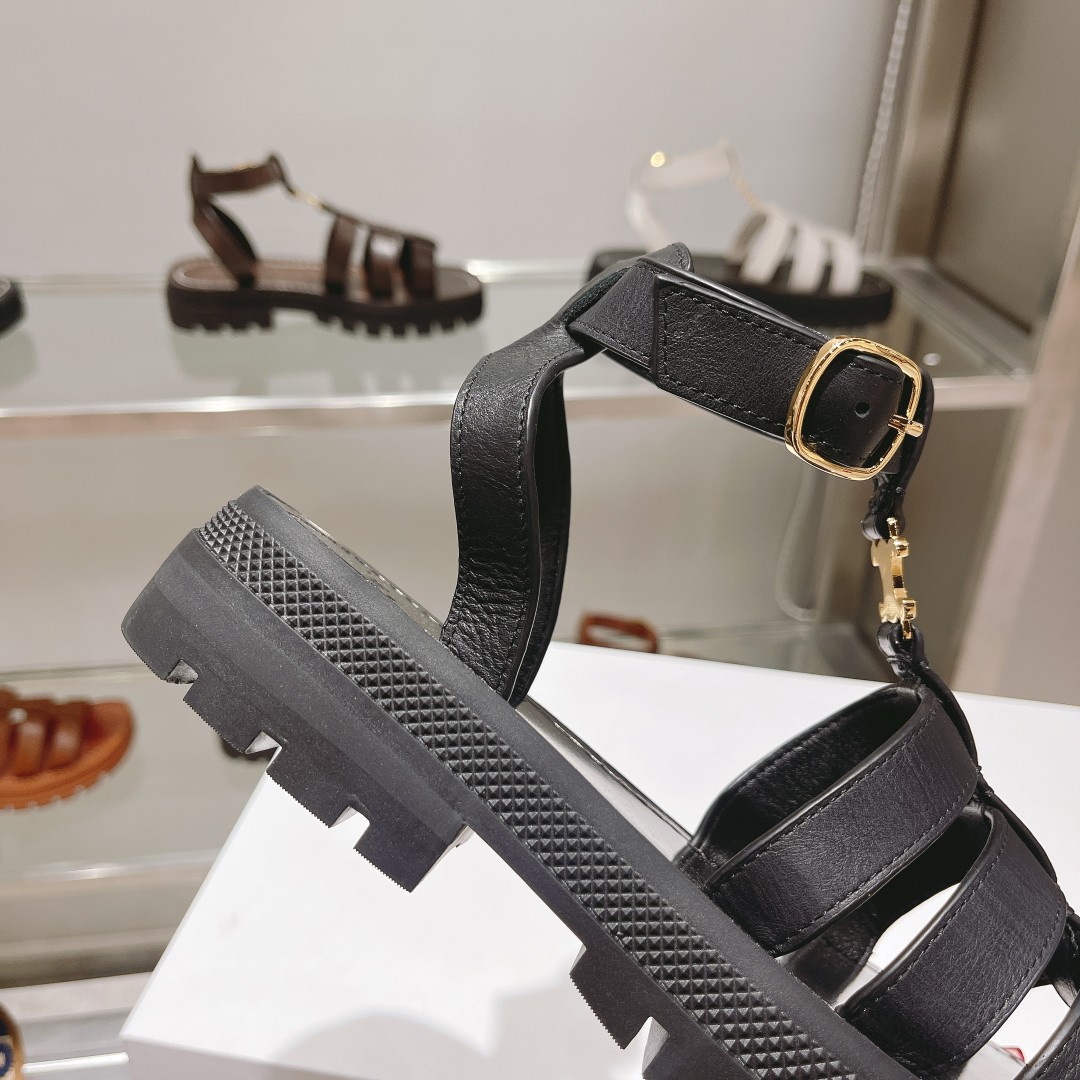 Celine Clea Triomphe Gladiator Chunky Sandal In Black - PerfectKickZ