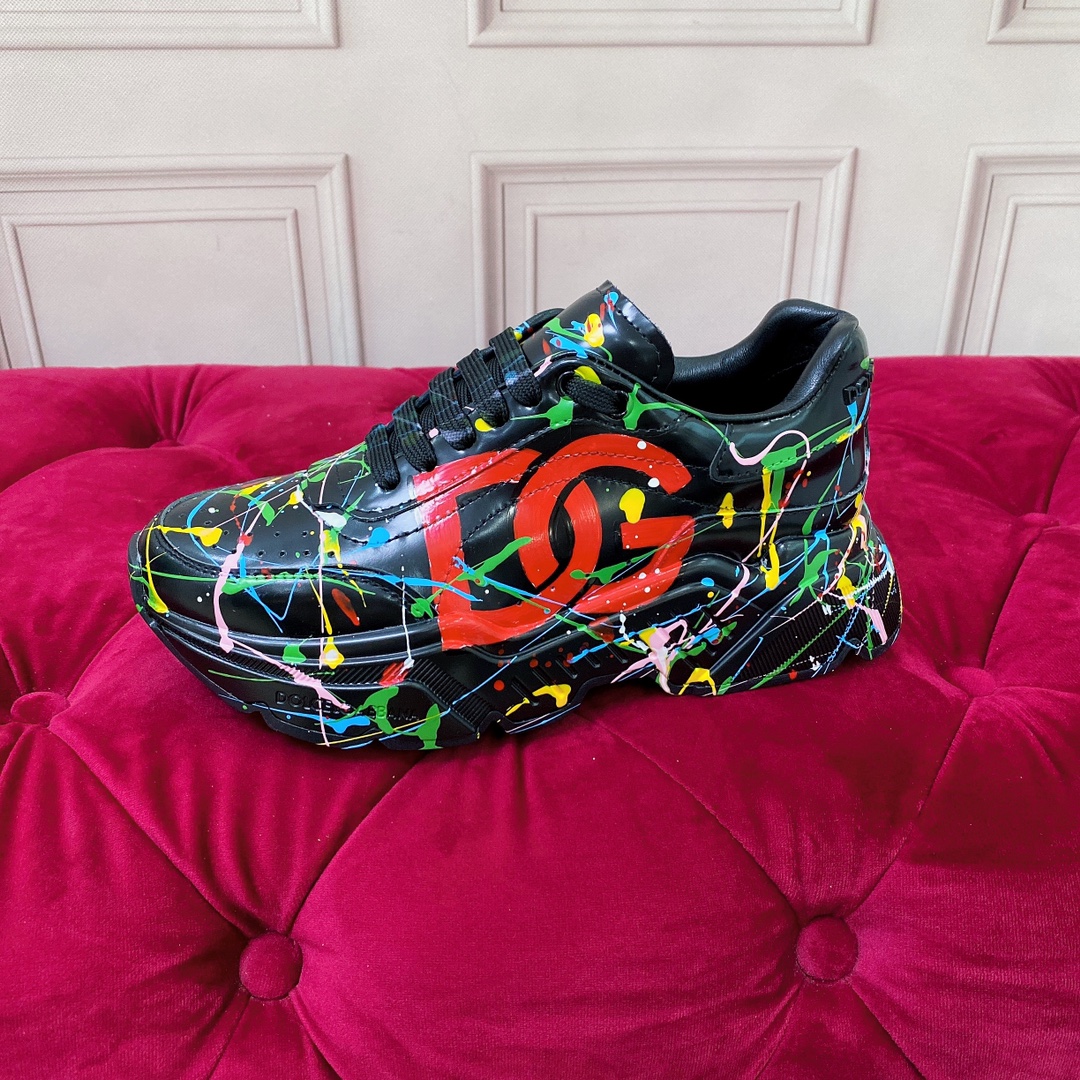 Dolce & Gabbana Mixed-Materials Daymaster Sneakers - PerfectKickZ