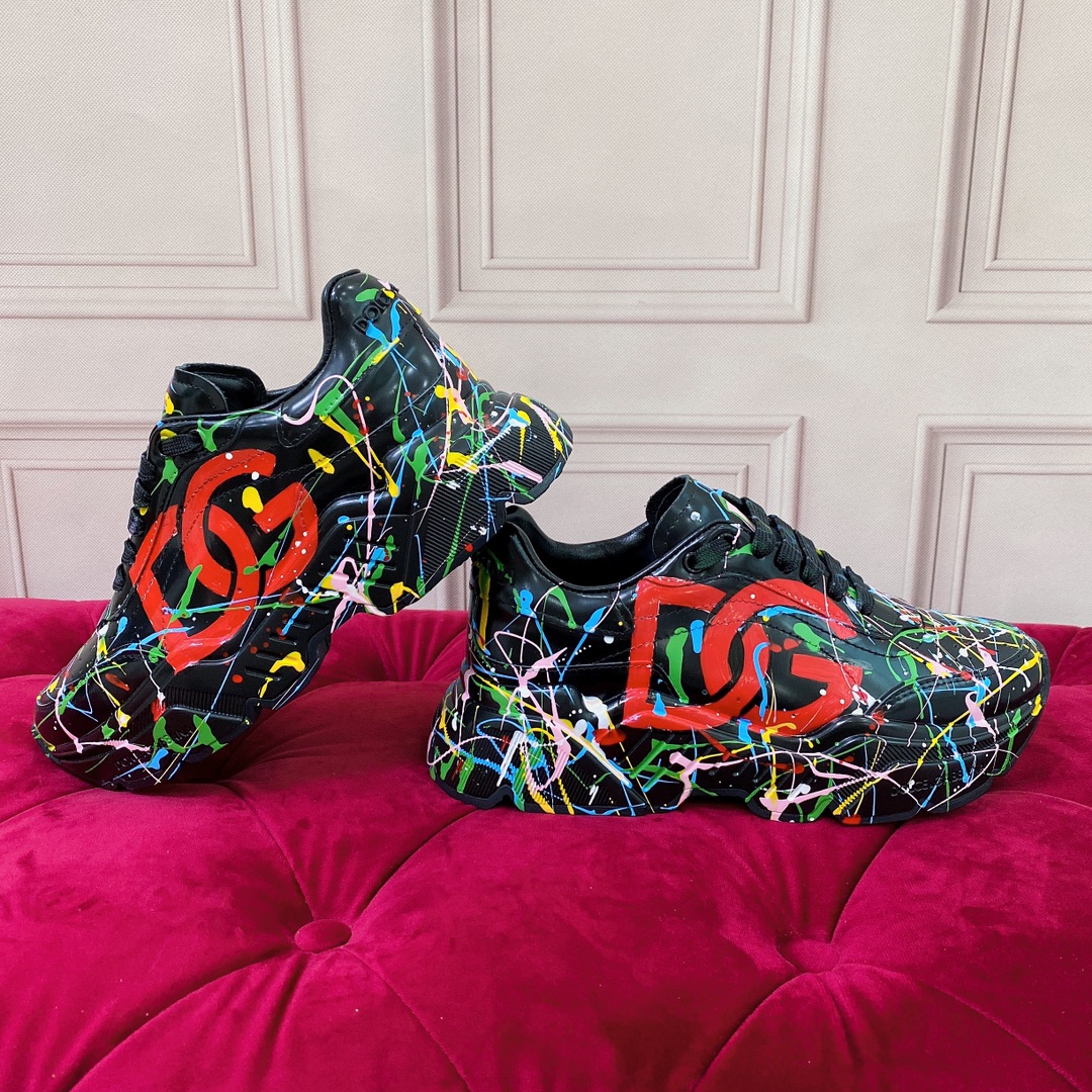 Dolce & Gabbana Mixed-Materials Daymaster Sneakers - PerfectKickZ