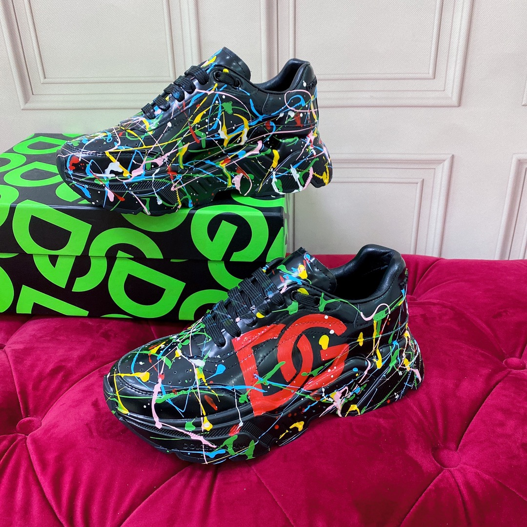 Dolce & Gabbana Mixed-Materials Daymaster Sneakers - PerfectKickZ