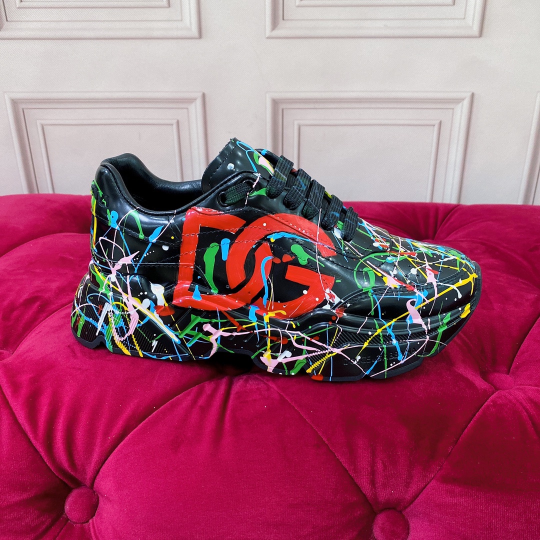 Dolce & Gabbana Mixed-Materials Daymaster Sneakers - PerfectKickZ