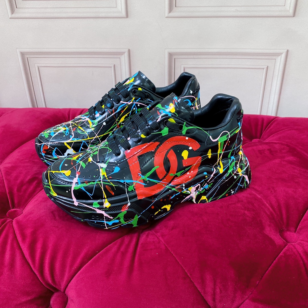 Dolce & Gabbana Mixed-Materials Daymaster Sneakers - PerfectKickZ
