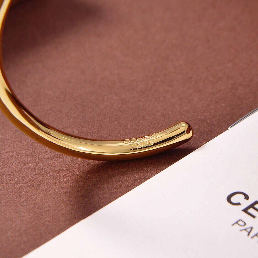 Celine Maillon Triomphe Thin Cuff In Brass With Gold Finish - PerfectKickZ