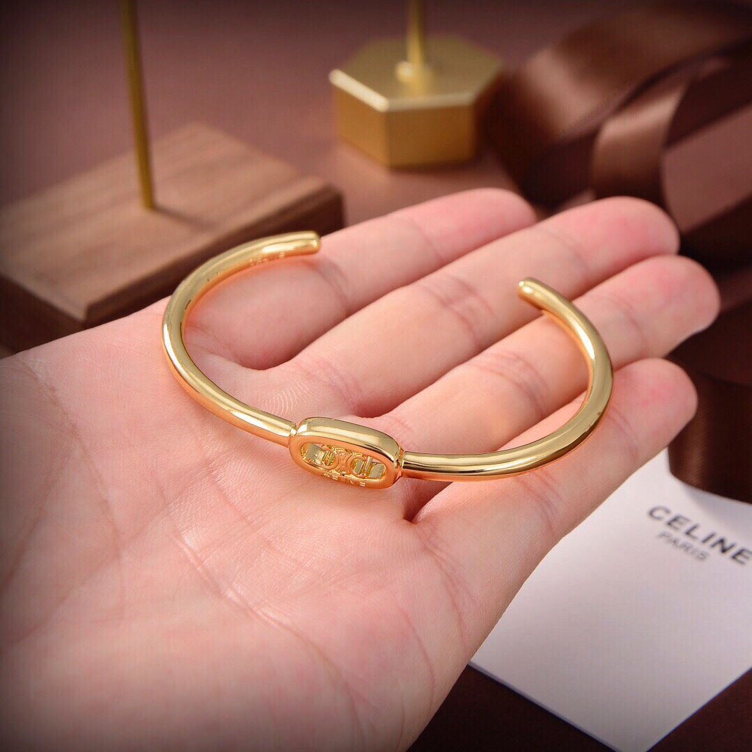 Celine Maillon Triomphe Thin Cuff In Brass With Gold Finish - PerfectKickZ