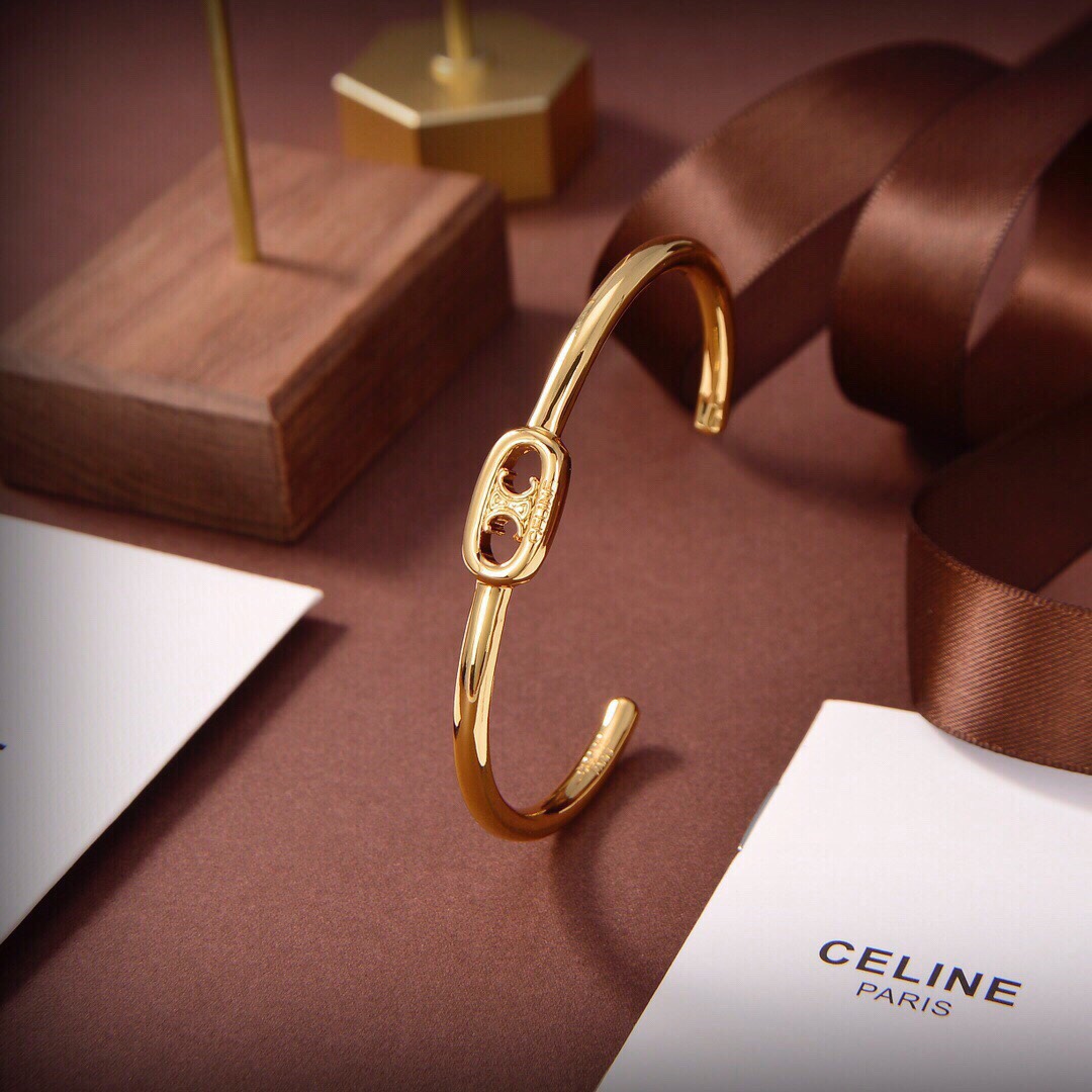 Celine Maillon Triomphe Thin Cuff In Brass With Gold Finish - PerfectKickZ