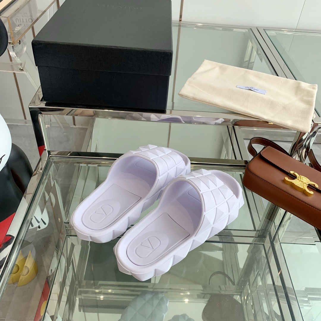 Valenti Roman Stud Turtle Slide Sandal In rubber - PerfectKickZ