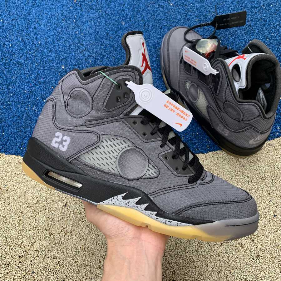 Air Jordan 5 AJ5 x Off-White OW Sneakers      CT8480-001  - PerfectKickZ