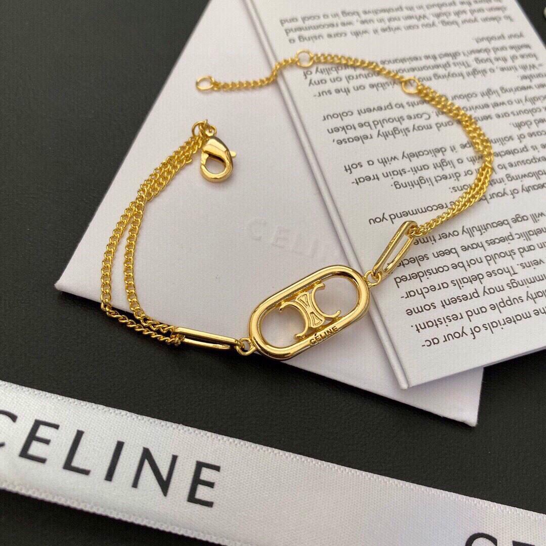 Celine Maillon Triomphe Bracelet In Brass With Gold Finish - 