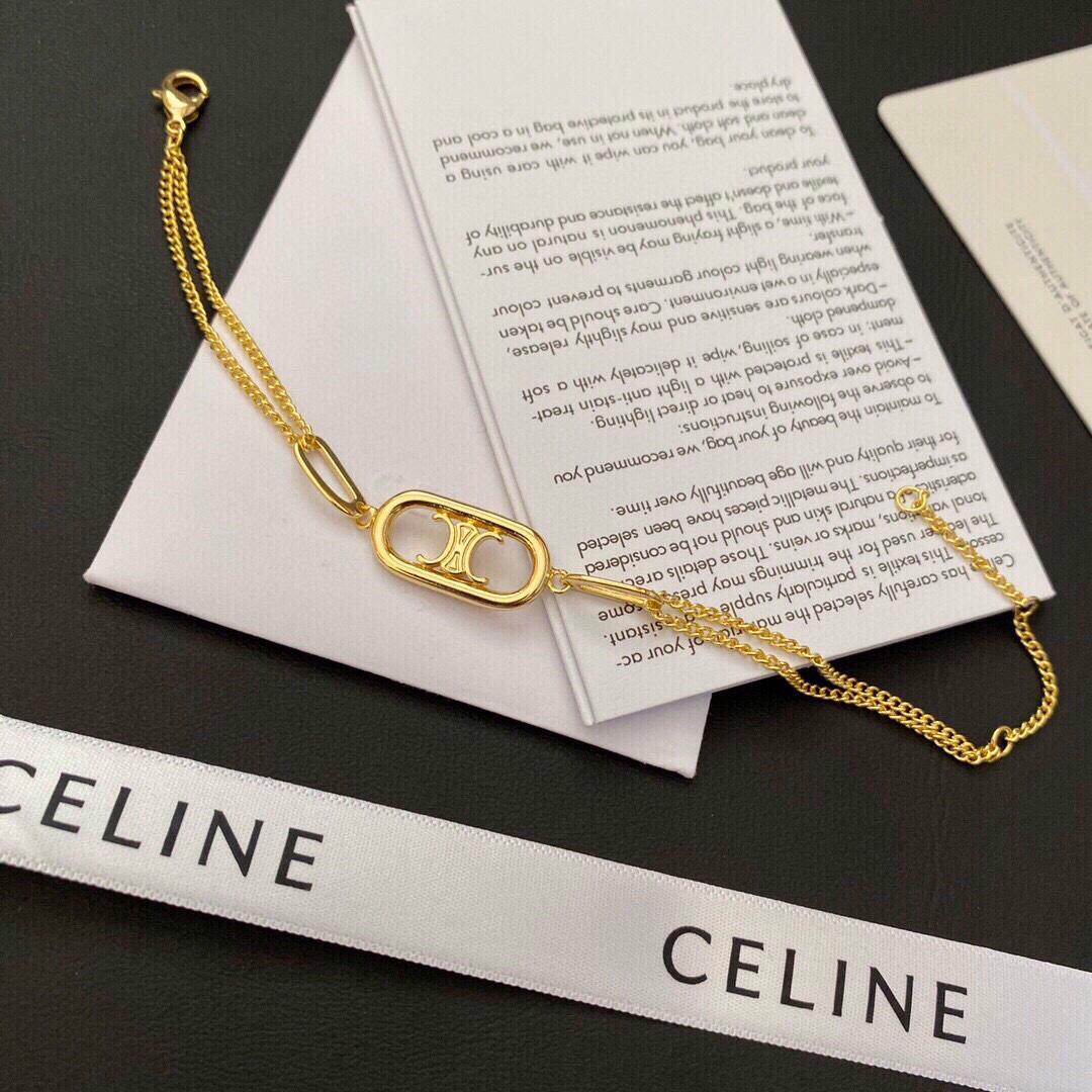 Celine Maillon Triomphe Bracelet In Brass With Gold Finish - 