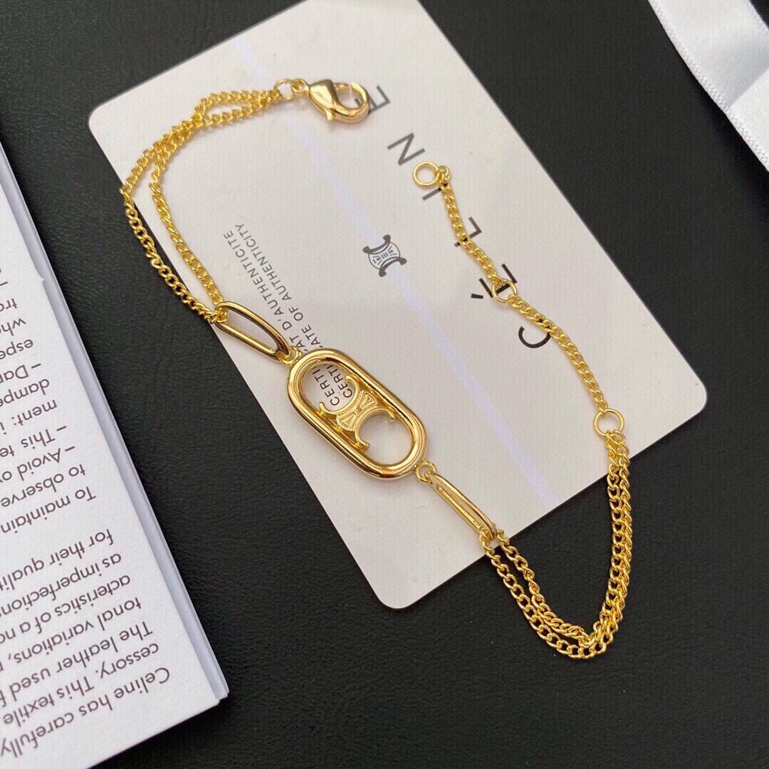 Celine Maillon Triomphe Bracelet In Brass With Gold Finish - 