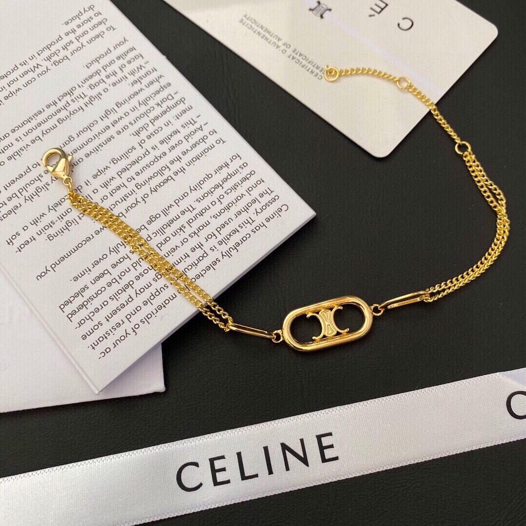 Celine Maillon Triomphe Bracelet In Brass With Gold Finish - 
