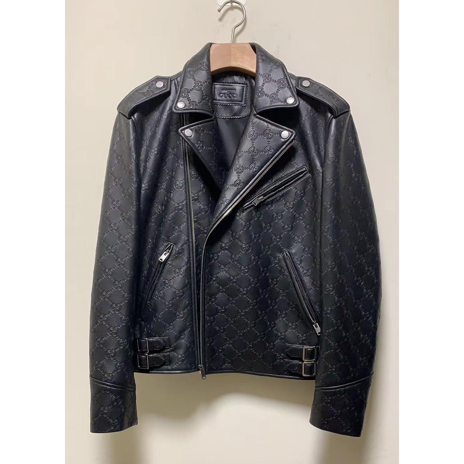 Gucci GG Leather Biker Jacket - PerfectKickZ