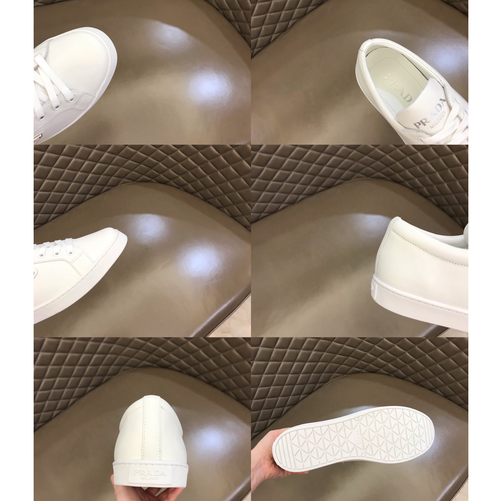 Prada Brushed Leather Sneakers(upon uk size) - PerfectKickZ