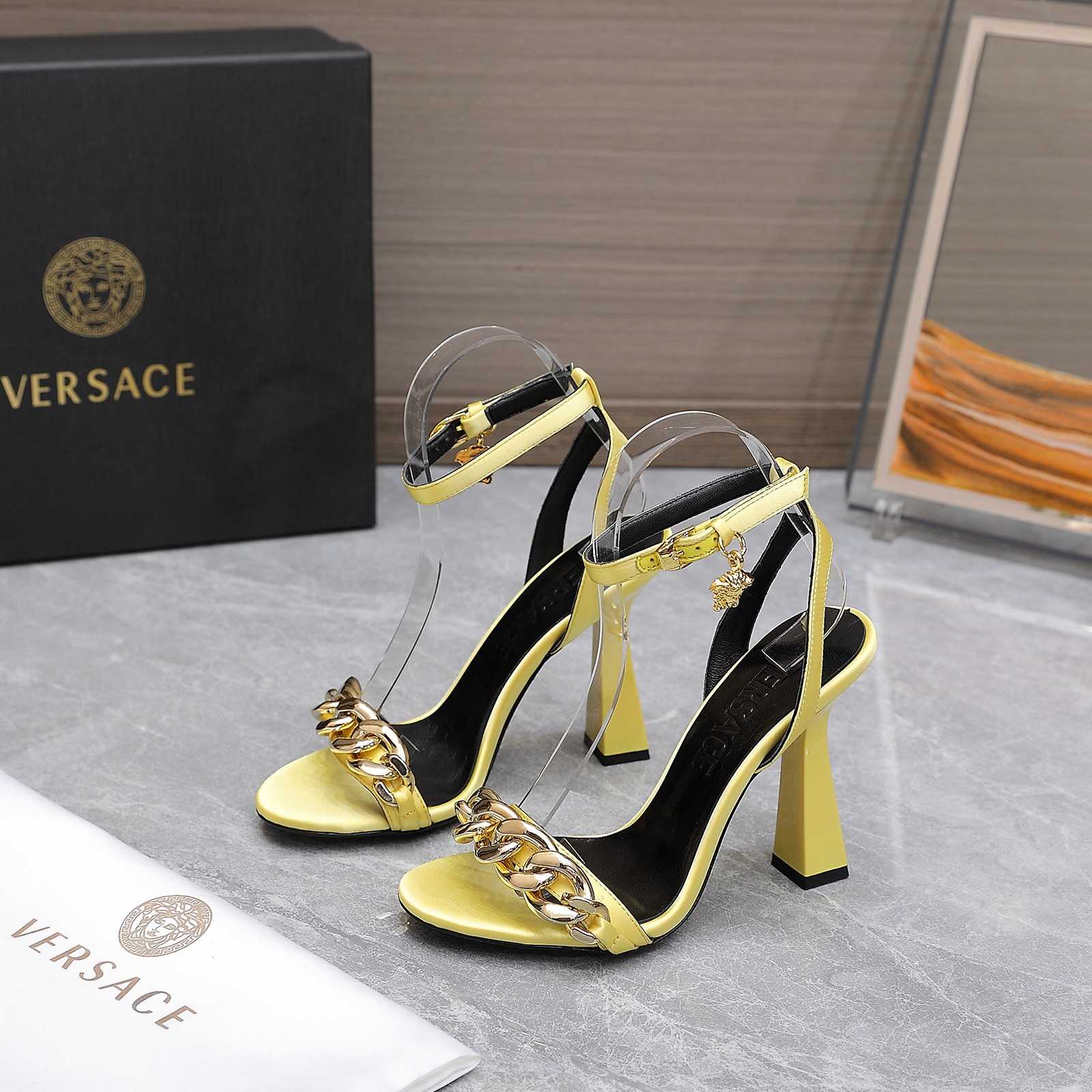 Versace Medusa Chain High Heel Sandals - PerfectKickZ