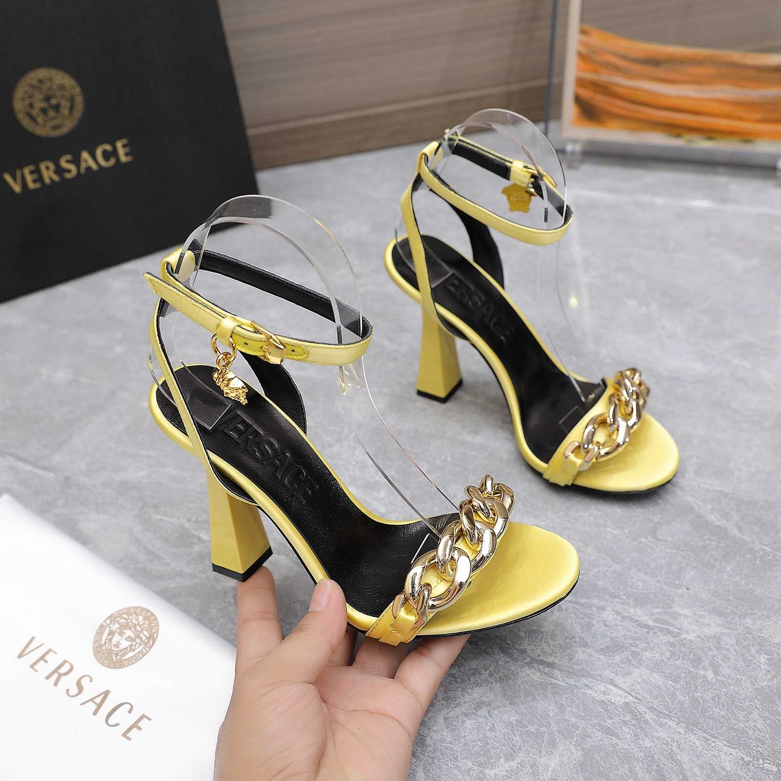 Versace Medusa Chain High Heel Sandals - PerfectKickZ