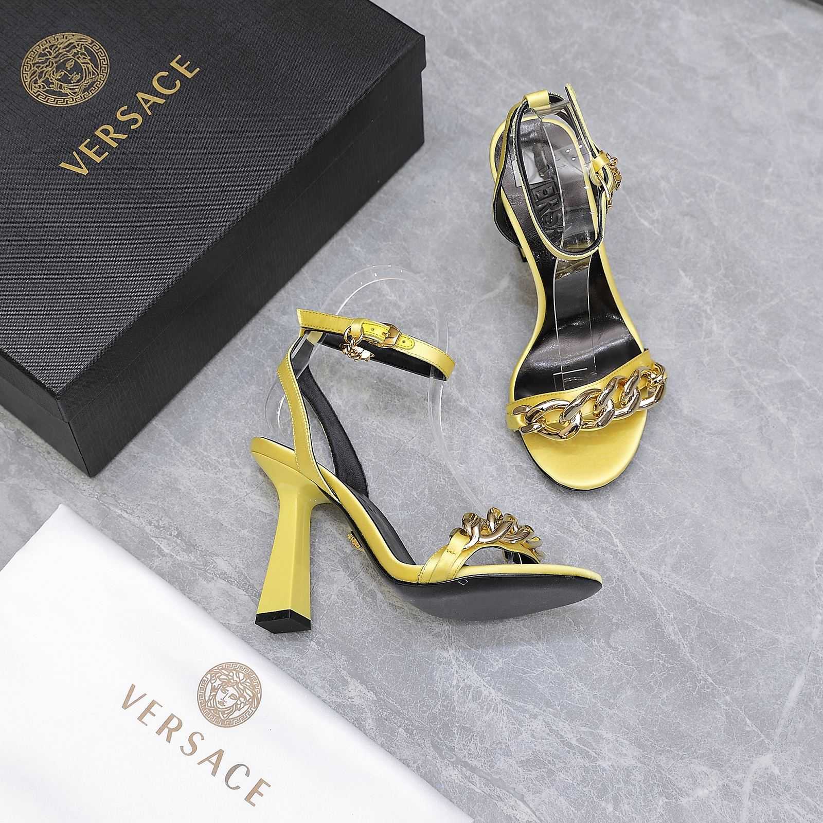 Versace Medusa Chain High Heel Sandals - PerfectKickZ
