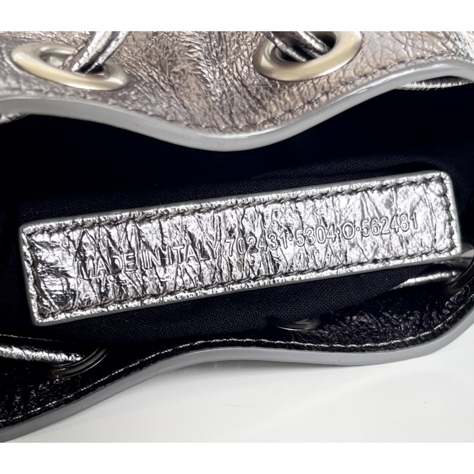 Balenciaga Le Cagole XS Bucket Bag Metallized With Rhinestones - PerfectKickZ