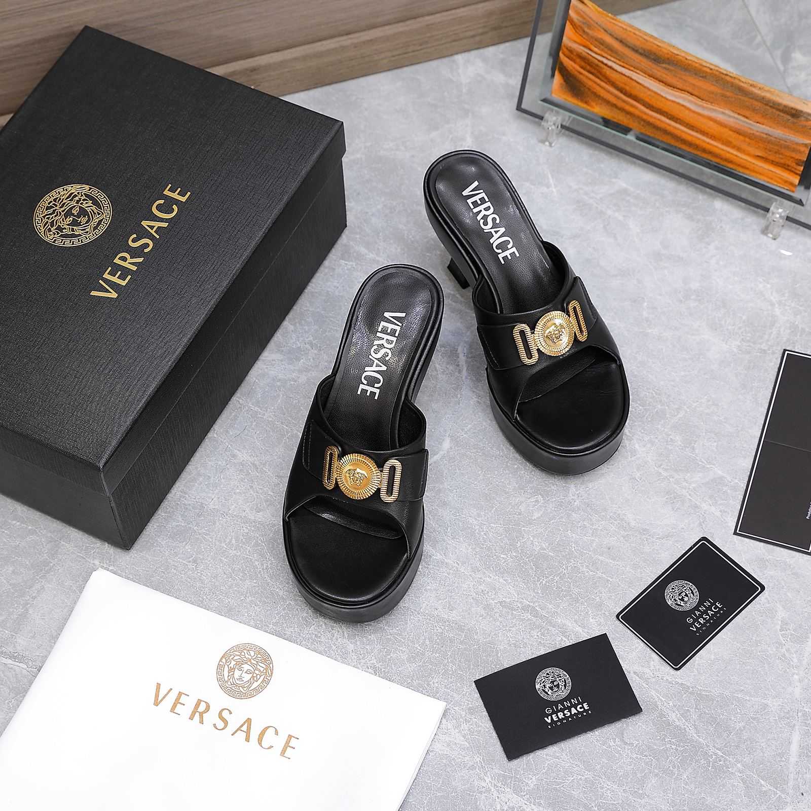 Versace Medusa Biggie Crystal Mules - PerfectKickZ