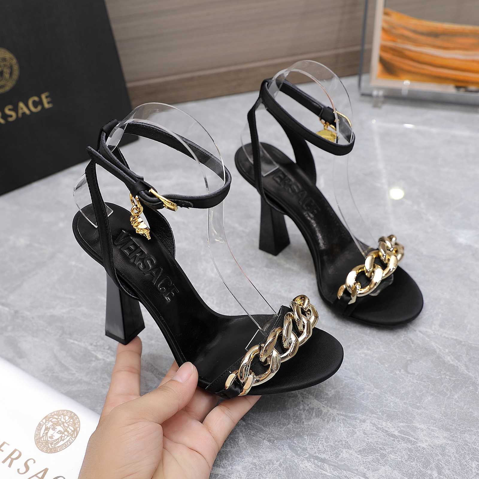 Versace Medusa Chain High Heel Sandals - PerfectKickZ