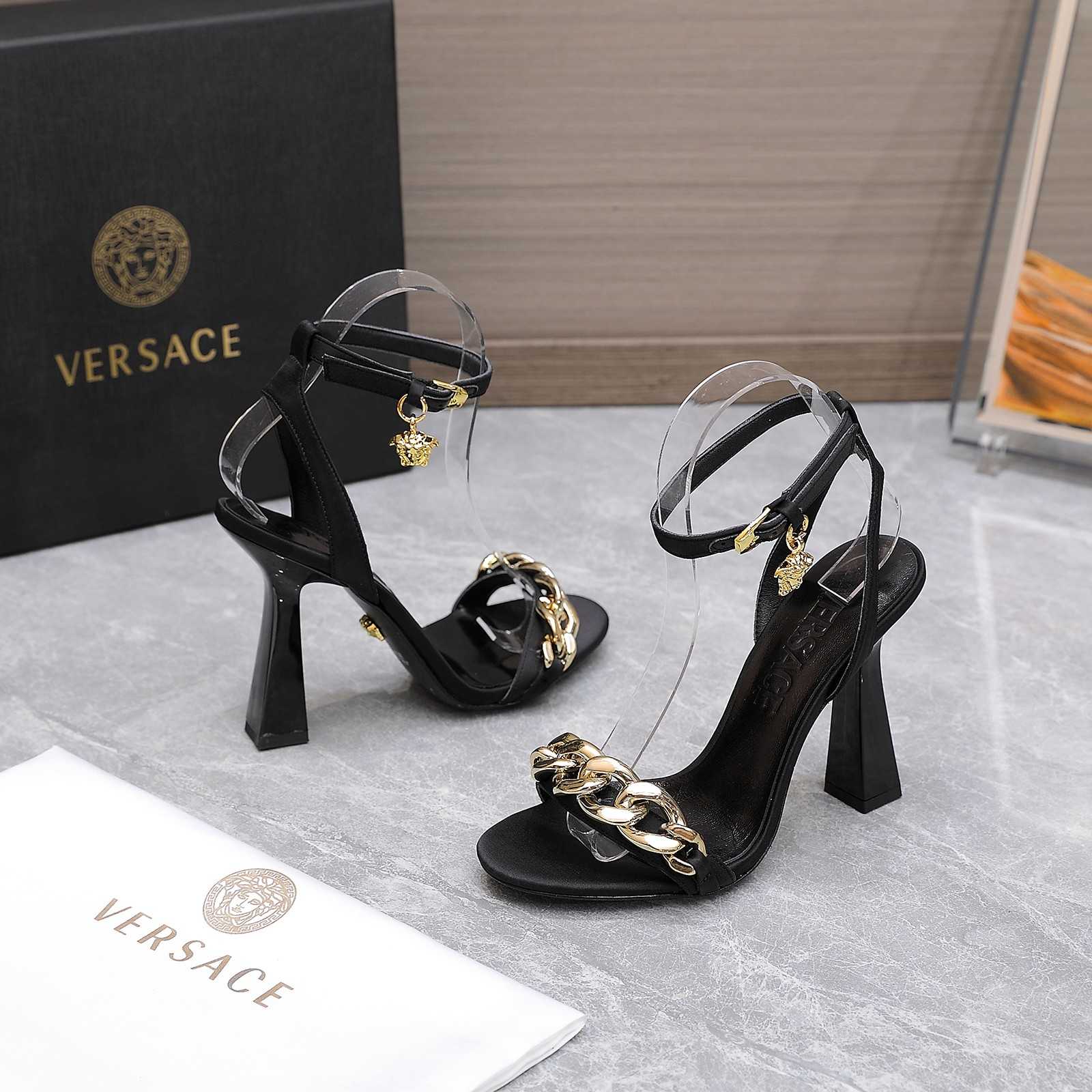 Versace Medusa Chain High Heel Sandals - PerfectKickZ