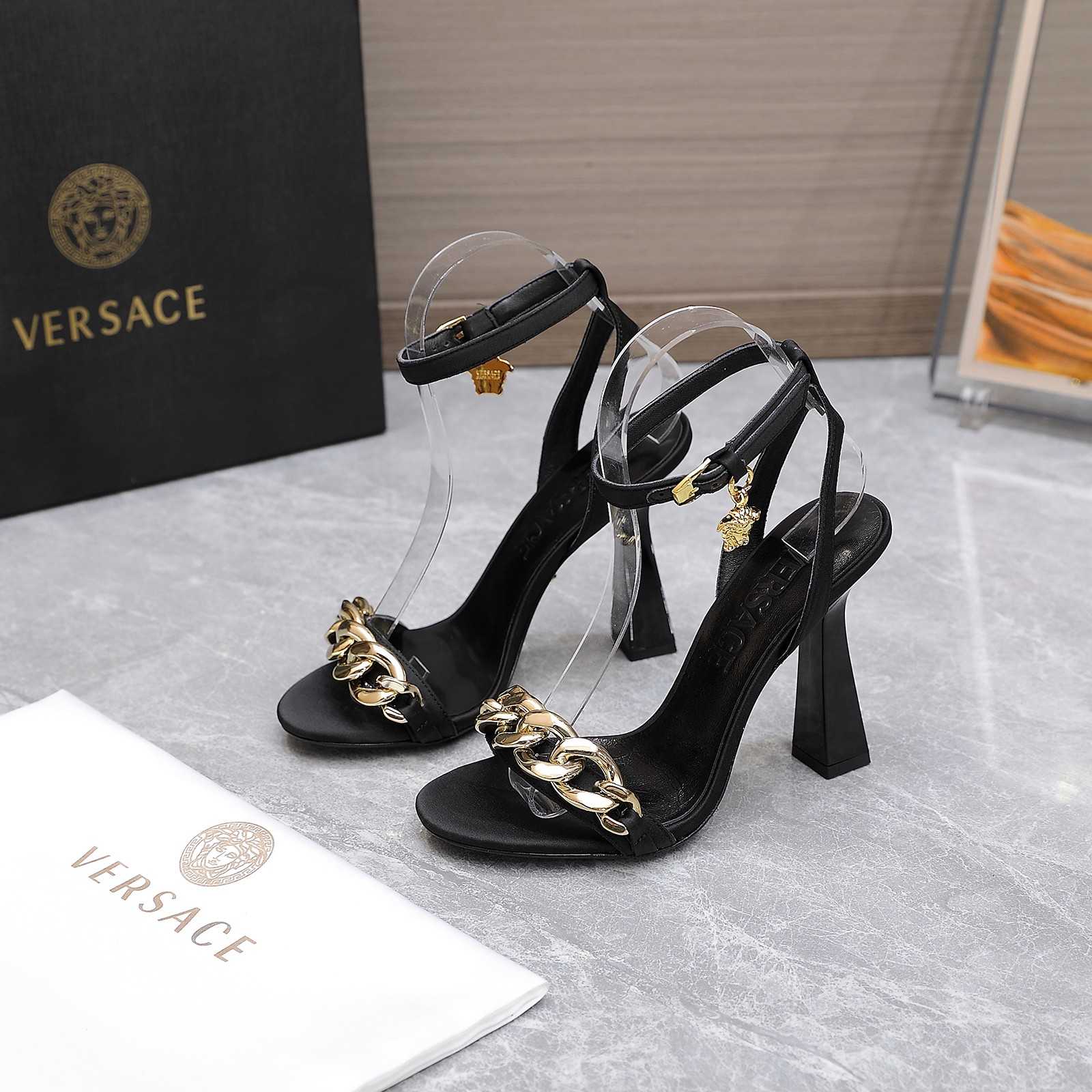 Versace Medusa Chain High Heel Sandals - PerfectKickZ