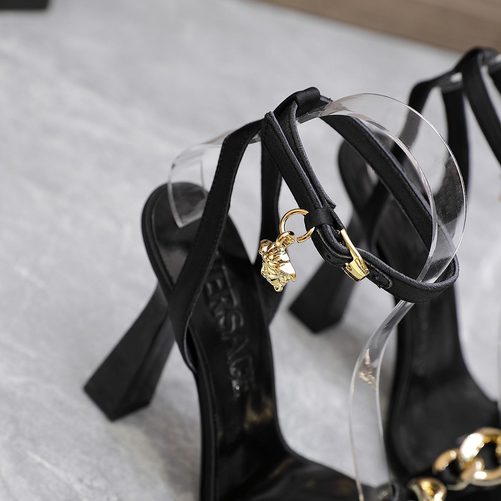 Versace Medusa Chain High Heel Sandals - PerfectKickZ