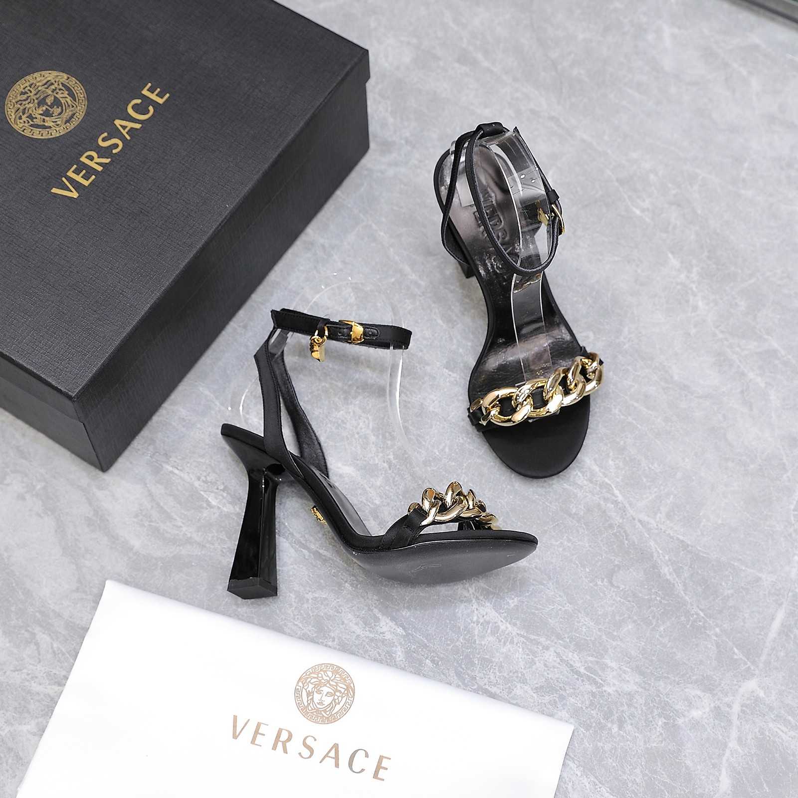 Versace Medusa Chain High Heel Sandals - PerfectKickZ