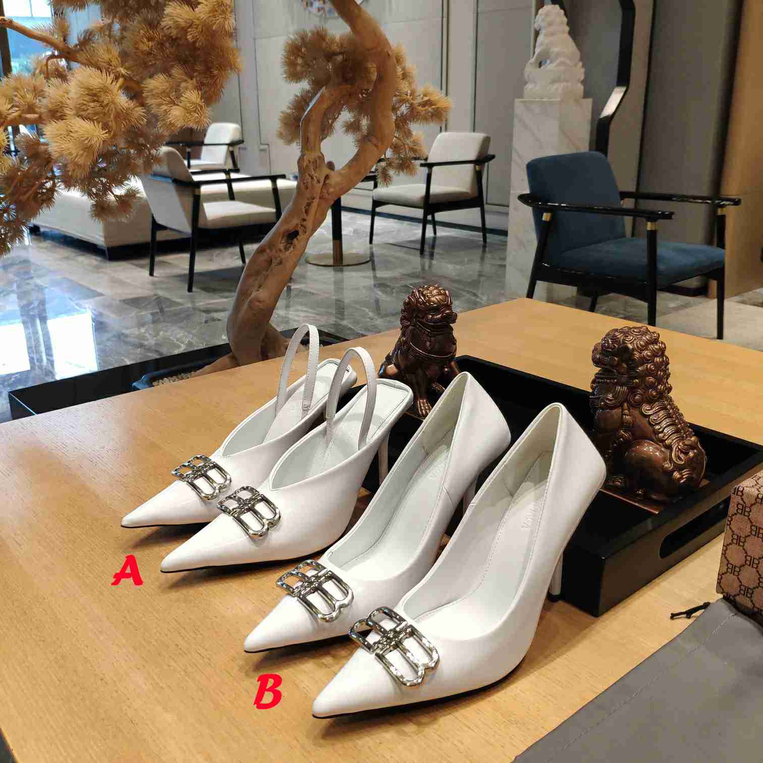 Balenciaga BB Leather Pumps - PerfectKickZ