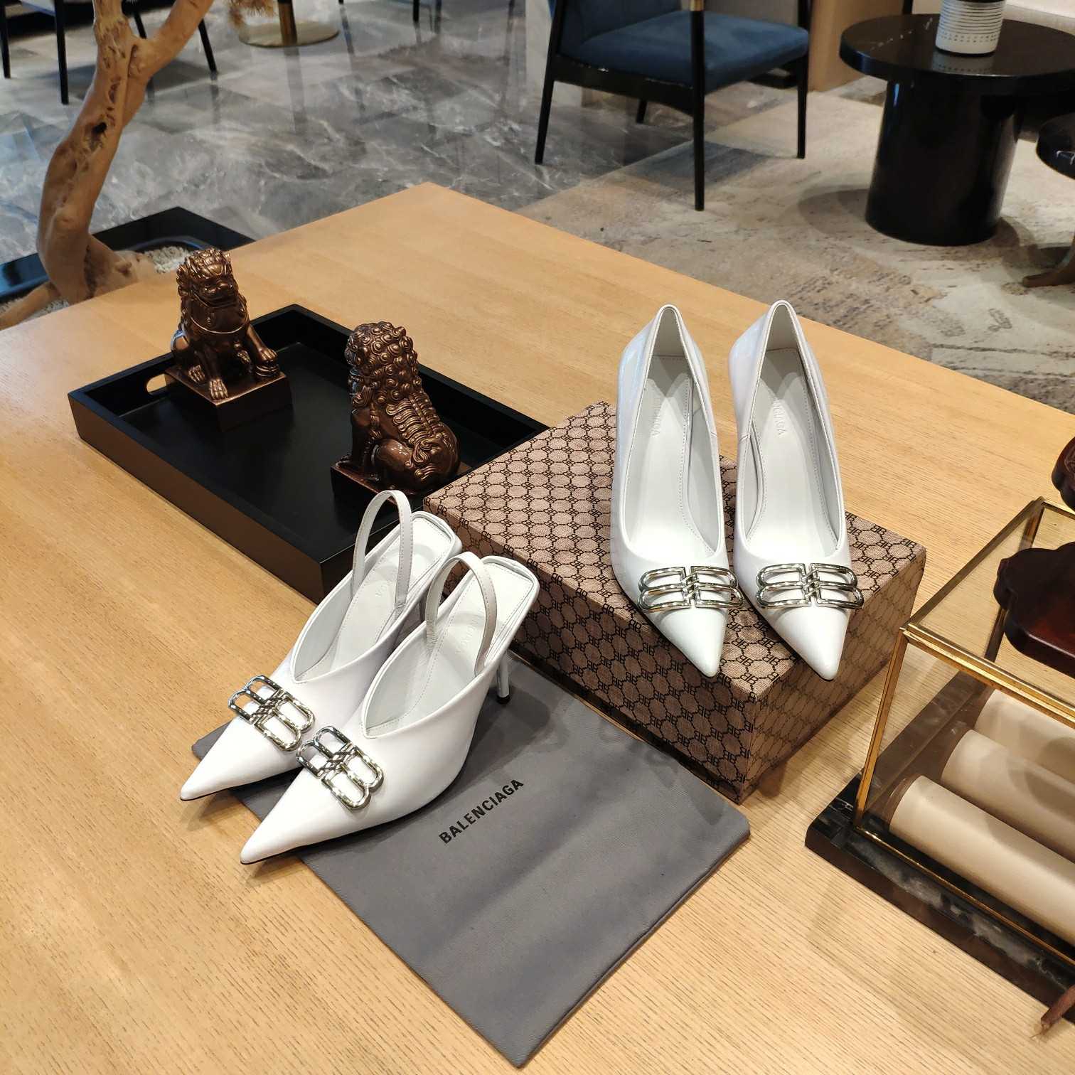 Balenciaga BB Leather Pumps - PerfectKickZ