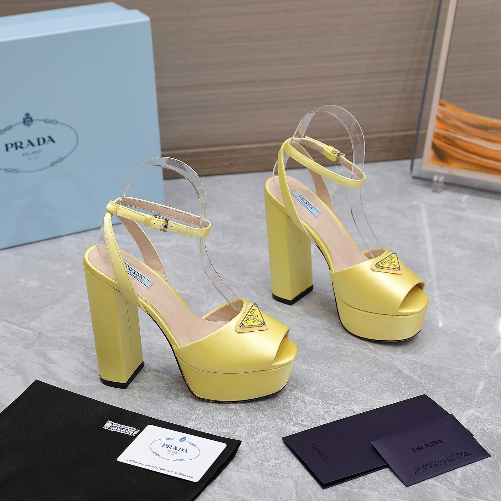 Prada High-Heeled Satin Sandals - PerfectKickZ