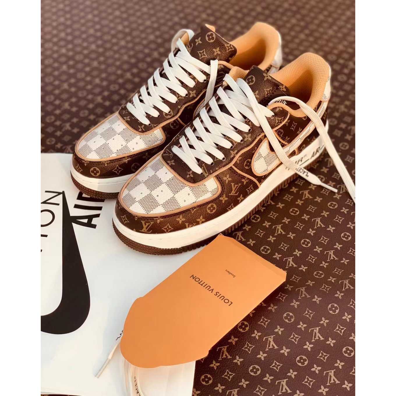 Louis Vuitton x Nike Air Force 1 Sneaker(Upon UK Size) - PerfectKickZ