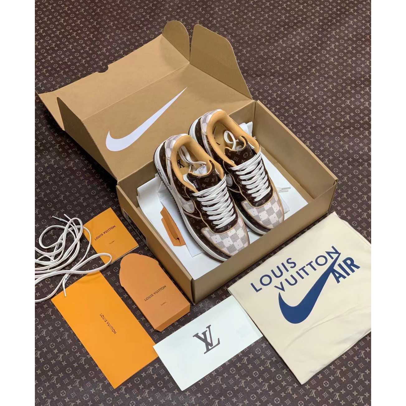 Louis Vuitton x Nike Air Force 1 Sneaker(Upon UK Size) - PerfectKickZ