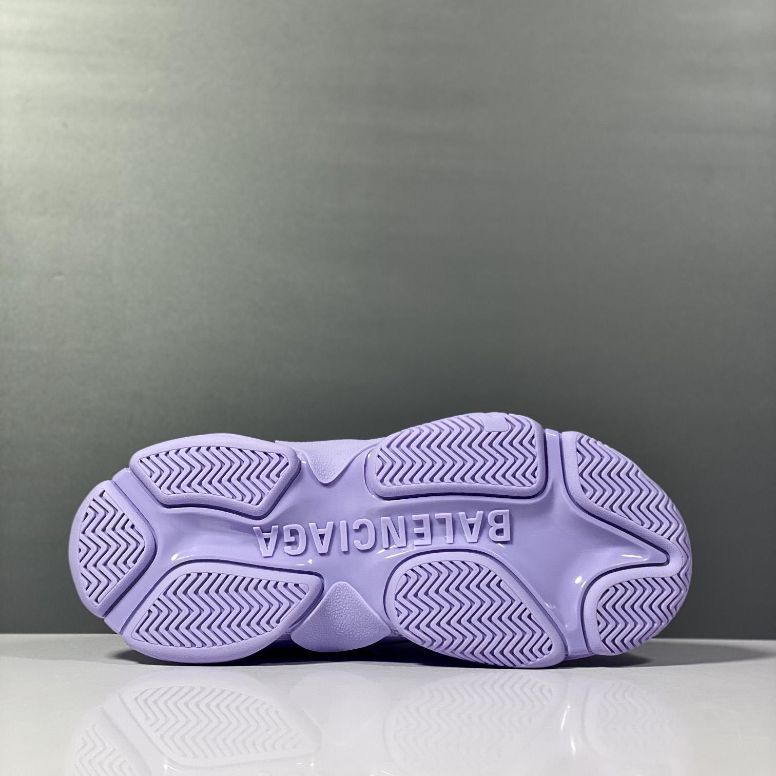 Balenciaga Triple S Sneaker Allover Logo In Light Purple And Black Technical Material - PerfectKickZ