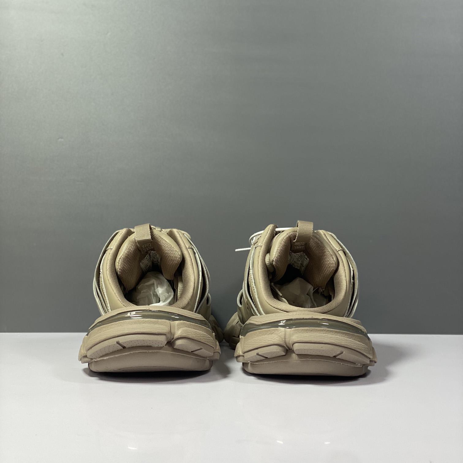 Balenciaga Track Sneaker Mule In Dark Beige And Black Mesh And Nylon - PerfectKickZ