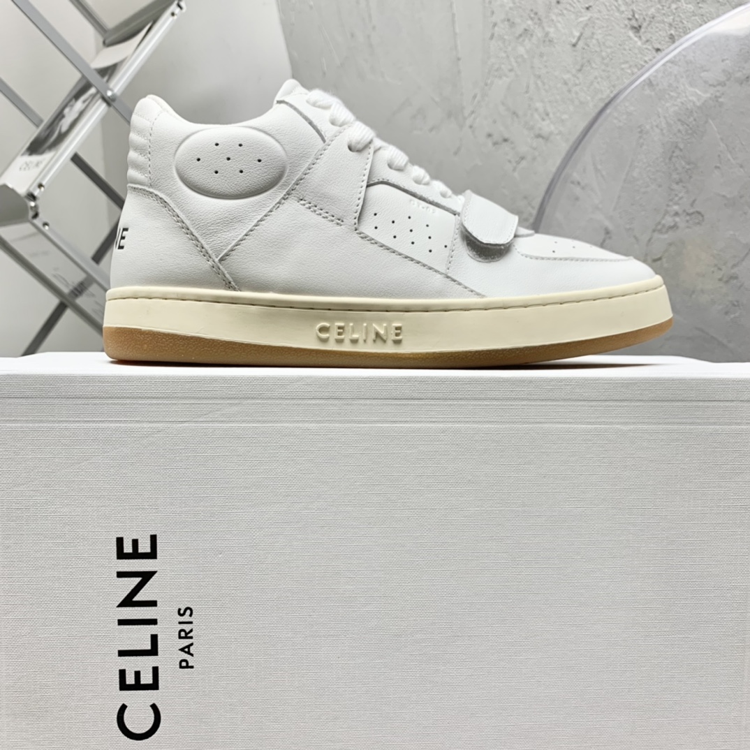 Celine CT-02 Mid Sneaker With Velcro In Calfskin - PerfectKickZ