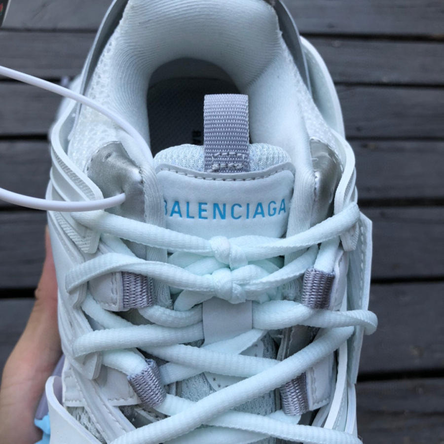 Balenciaga Track Sneaker In White And Pastel Mesh And Nylon - PerfectKickZ