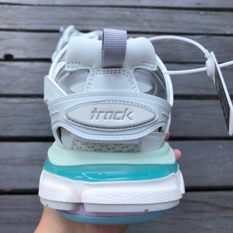 Balenciaga Track Sneaker In White And Pastel Mesh And Nylon - PerfectKickZ