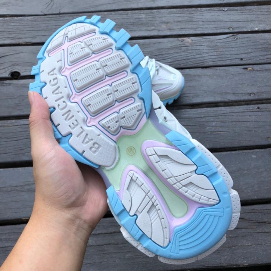 Balenciaga Track Sneaker In White And Pastel Mesh And Nylon - PerfectKickZ