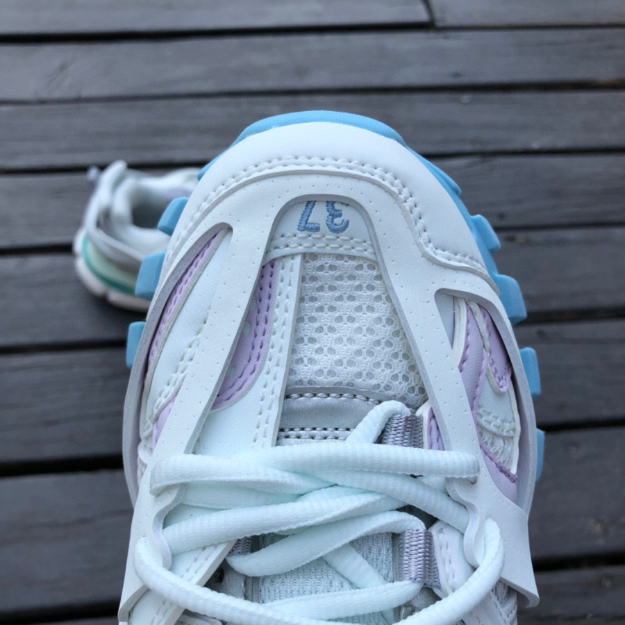 Balenciaga Track Sneaker In White And Pastel Mesh And Nylon - PerfectKickZ