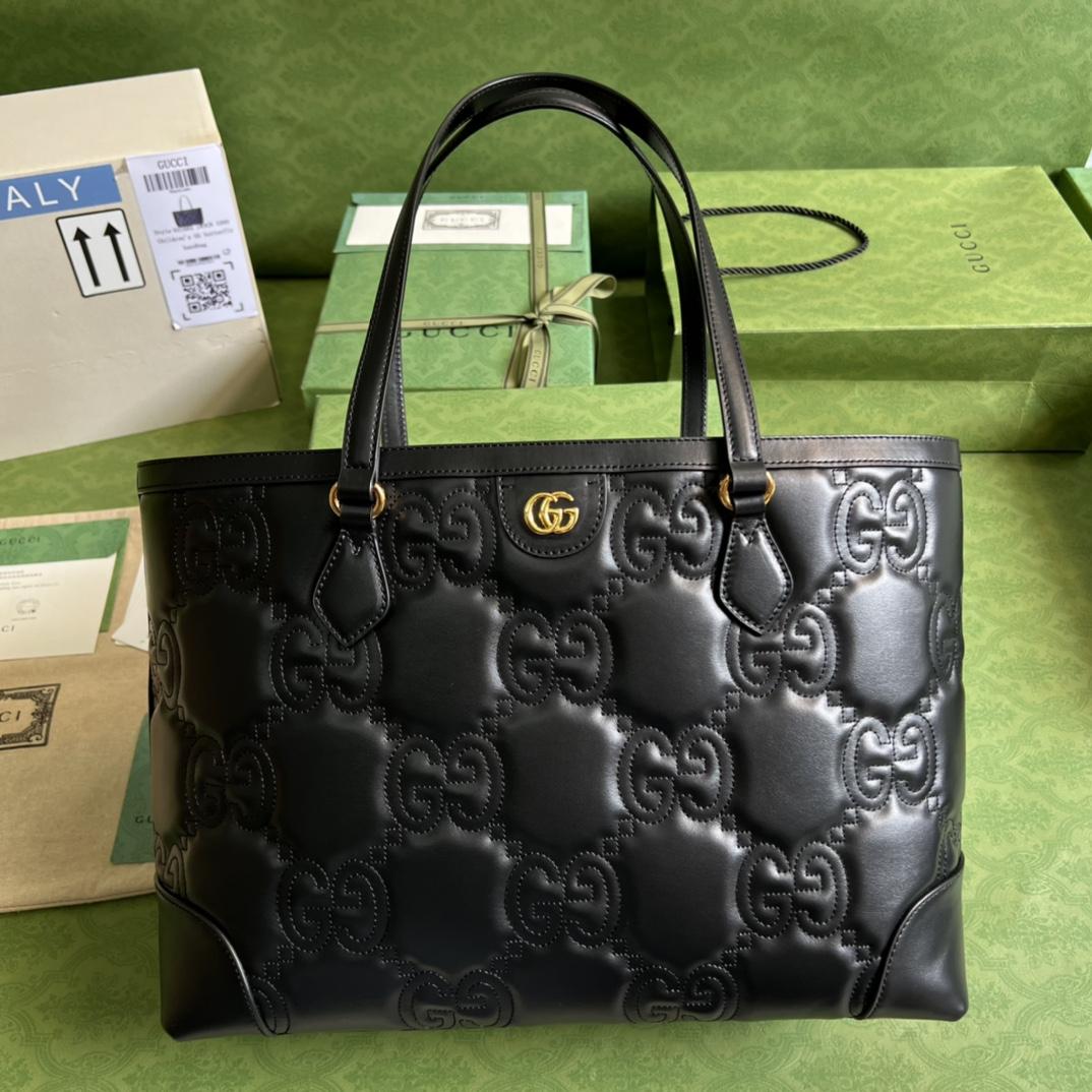 Gucci GG Matelassé Leather Medium Tote(38-28-14cm) - 