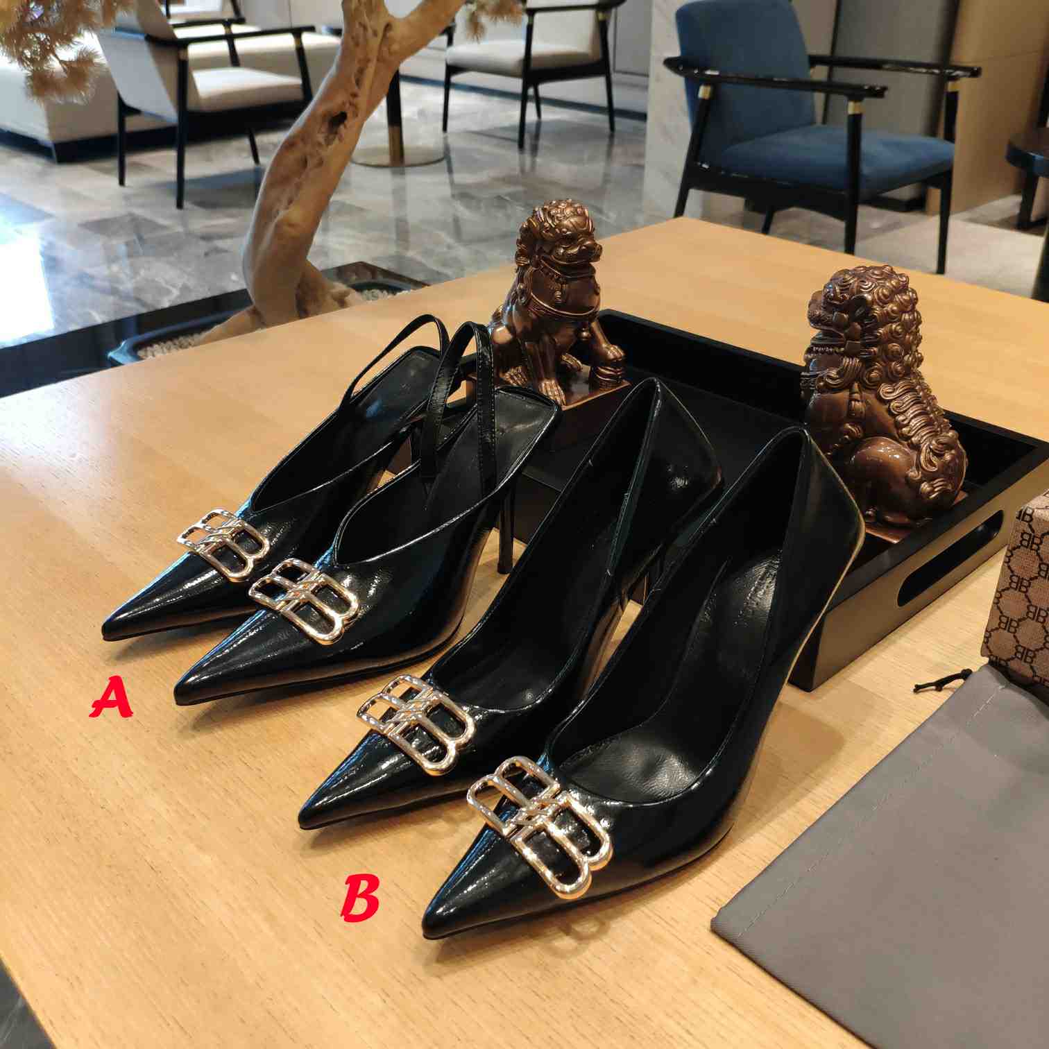 Balenciaga BB Leather Pumps - PerfectKickZ