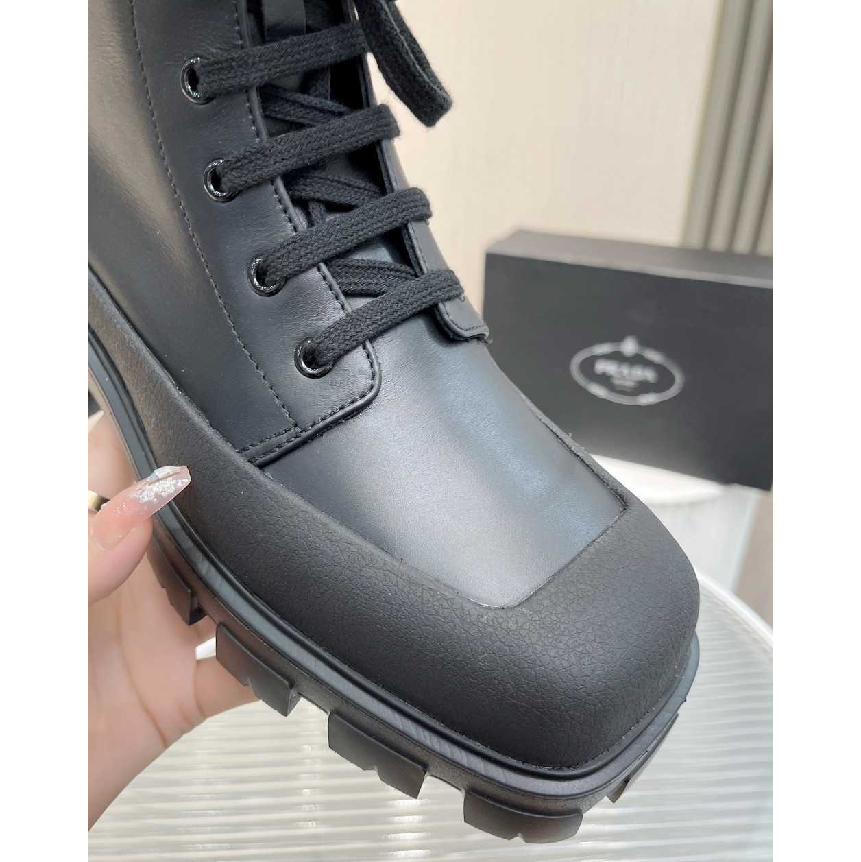 Prada Brushed Leather Derby Shoes - PerfectKickZ