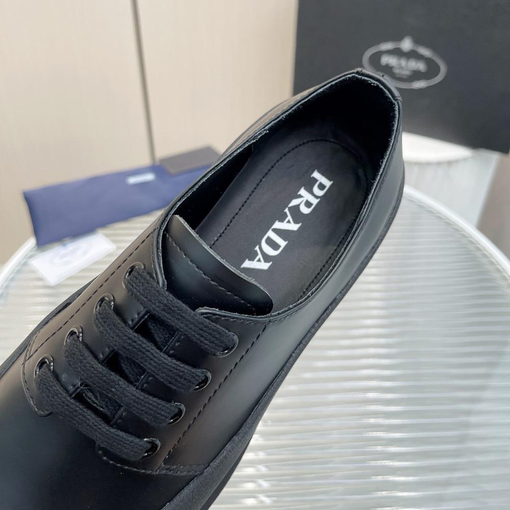 Prada Brushed Leather Derby Shoes - PerfectKickZ